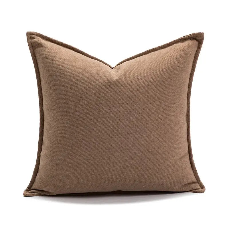 Modern cream brown coffee pillowcase living room textured cushion cover