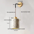 Modern cream ceramic and wood wall light bedroom pull chain switch