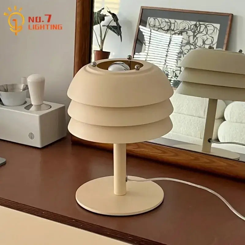Modern cream medieval design led table lamp for bedroom