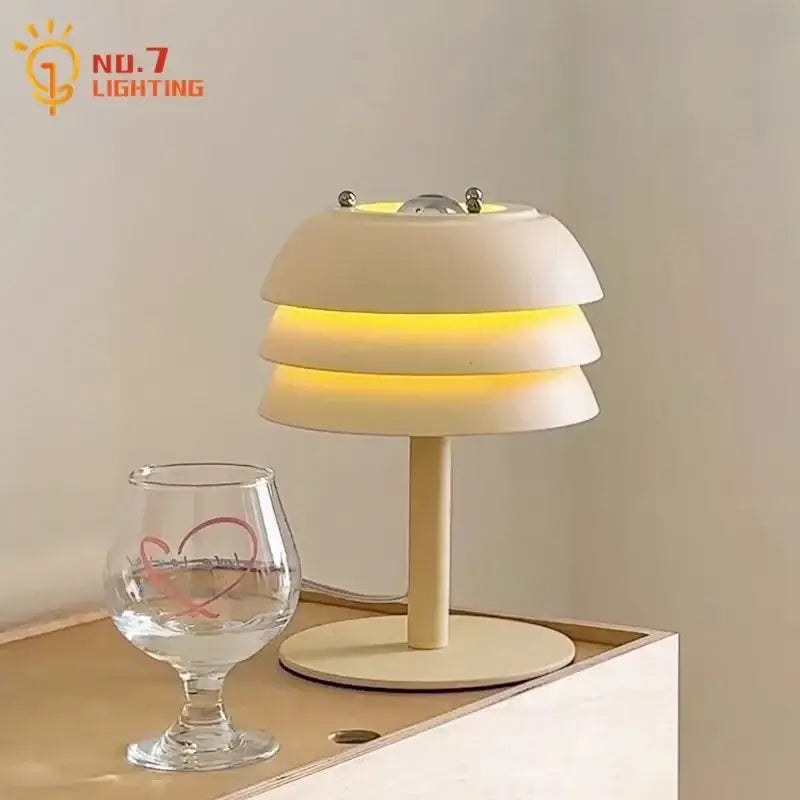 Modern cream medieval design led table lamp for bedroom