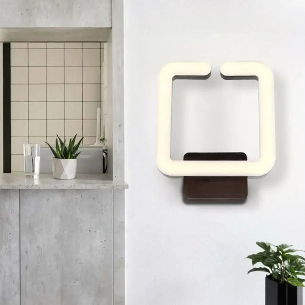 Modern cream square wall sconce bedroom warm white light