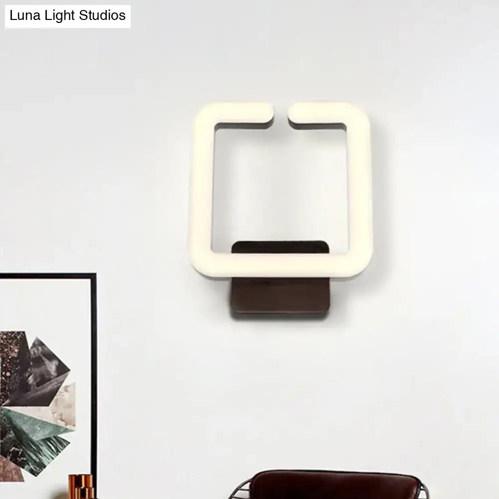 Modern cream square wall sconce bedroom warm white light