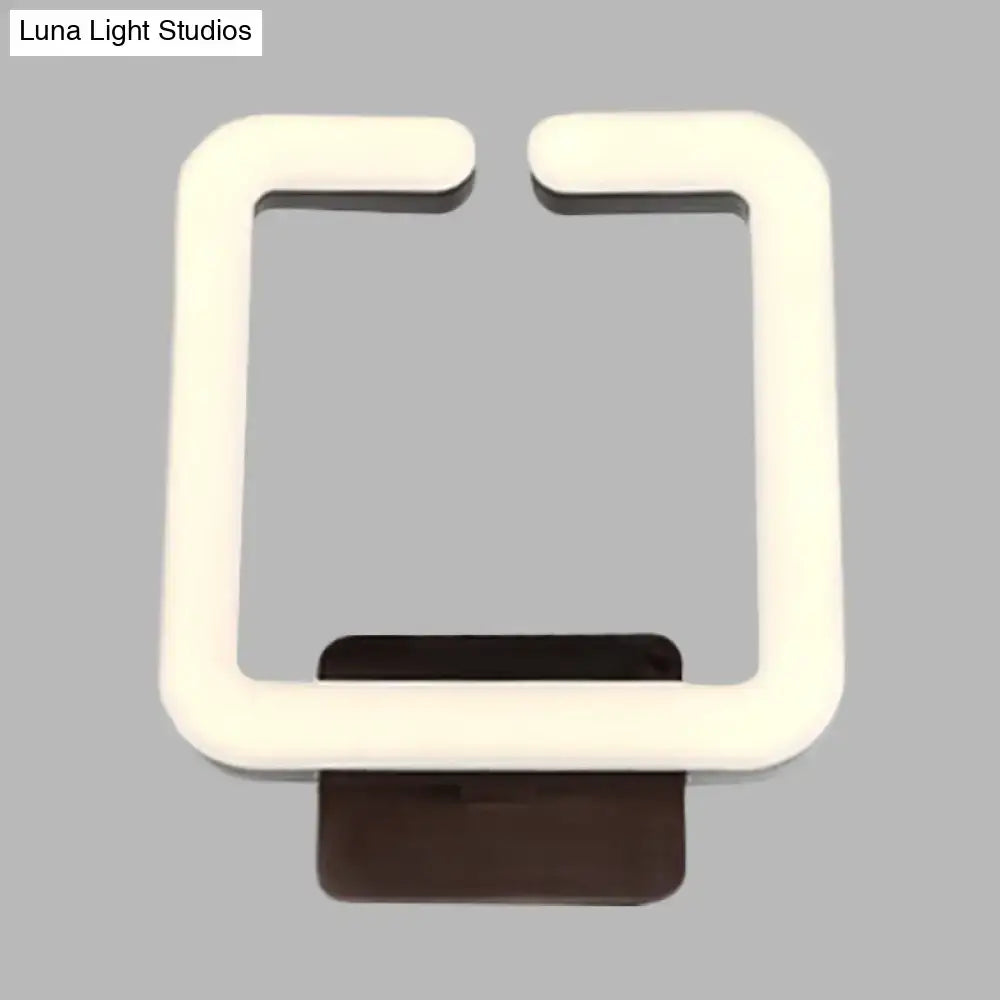 Modern cream square wall sconce bedroom warm white light