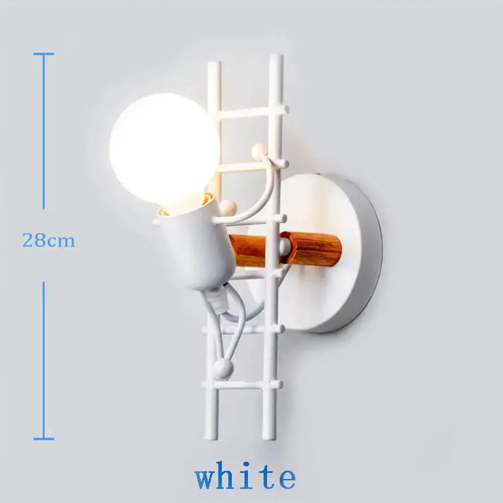 Modern creative minimalism metal robot ant wall sconce bedroom light