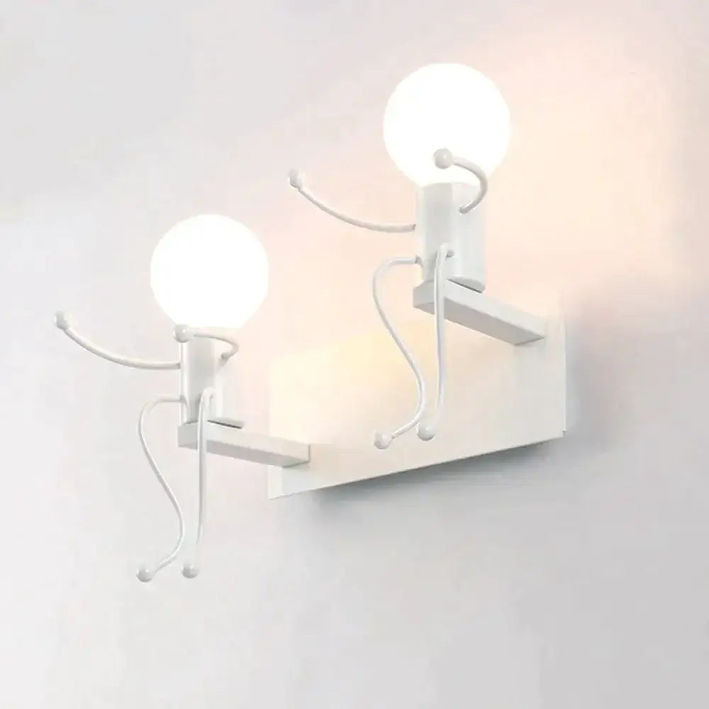 Modern creative minimalism metal robot ant wall sconce bedroom light