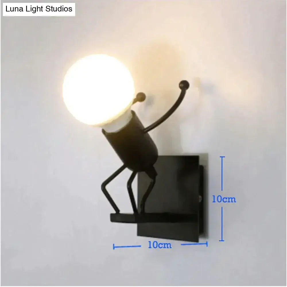 Modern creative minimalism metal robot ant wall sconce bedroom light