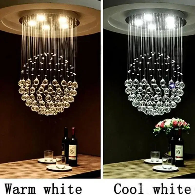 Modern crystal ball ceiling chandelier living room led light fixture