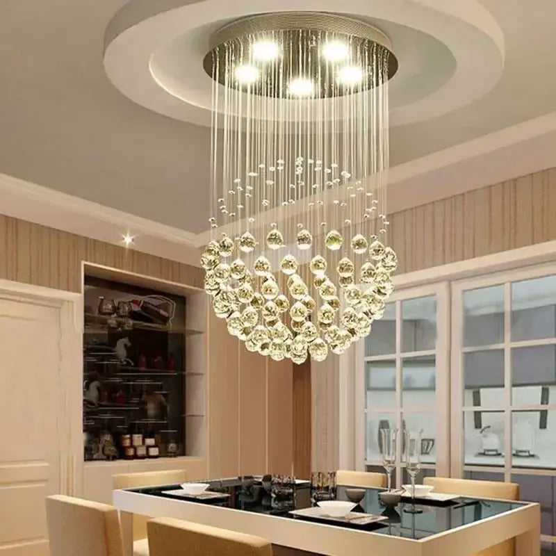 Modern crystal ball ceiling chandelier living room led light fixture