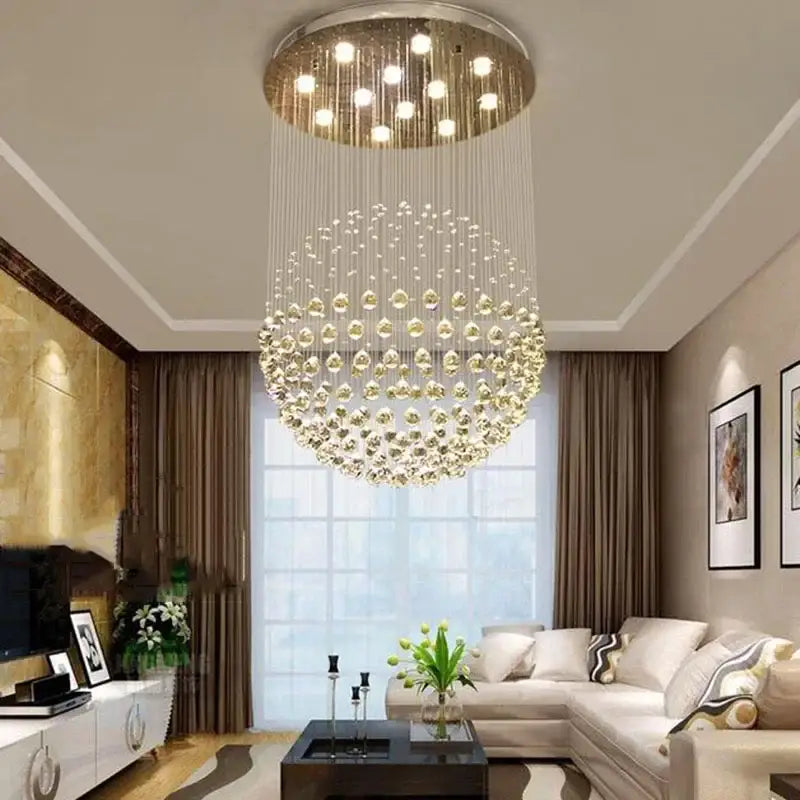 Modern crystal ball ceiling chandelier living room led light fixture