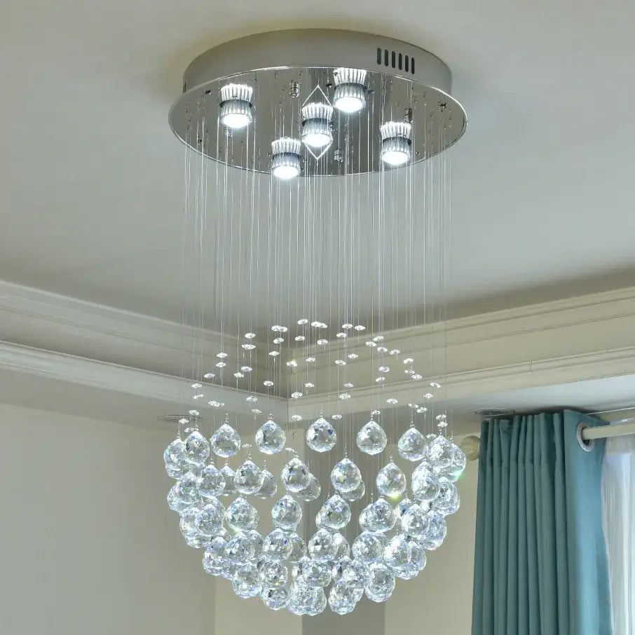 Modern crystal ball ceiling chandelier living room led light fixture