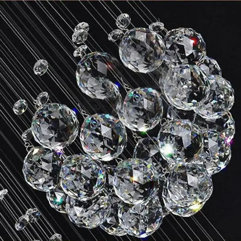 Modern crystal ball chandelier dining room cascading light
