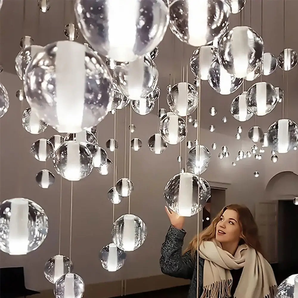 Modern crystal ball led chandelier – living room pendant light