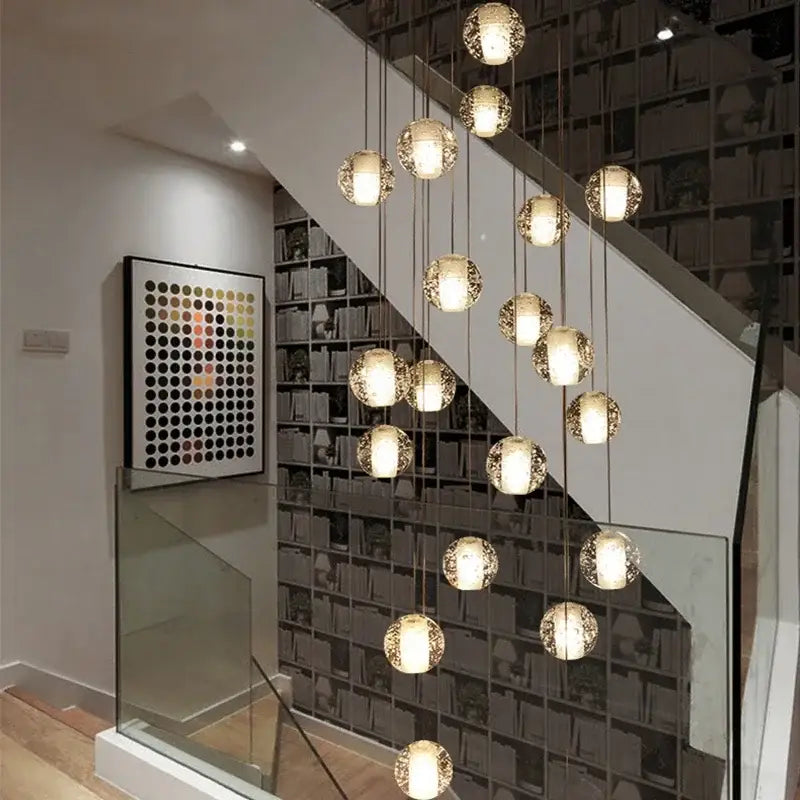 Modern crystal ball led chandelier – living room pendant light
