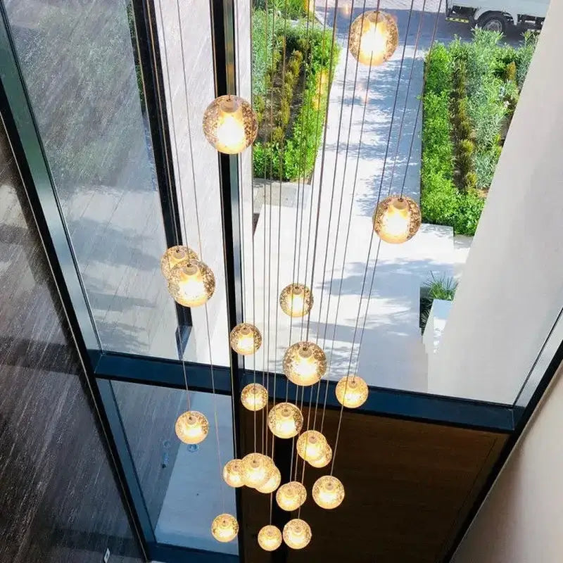 Modern crystal ball led chandelier – living room pendant light