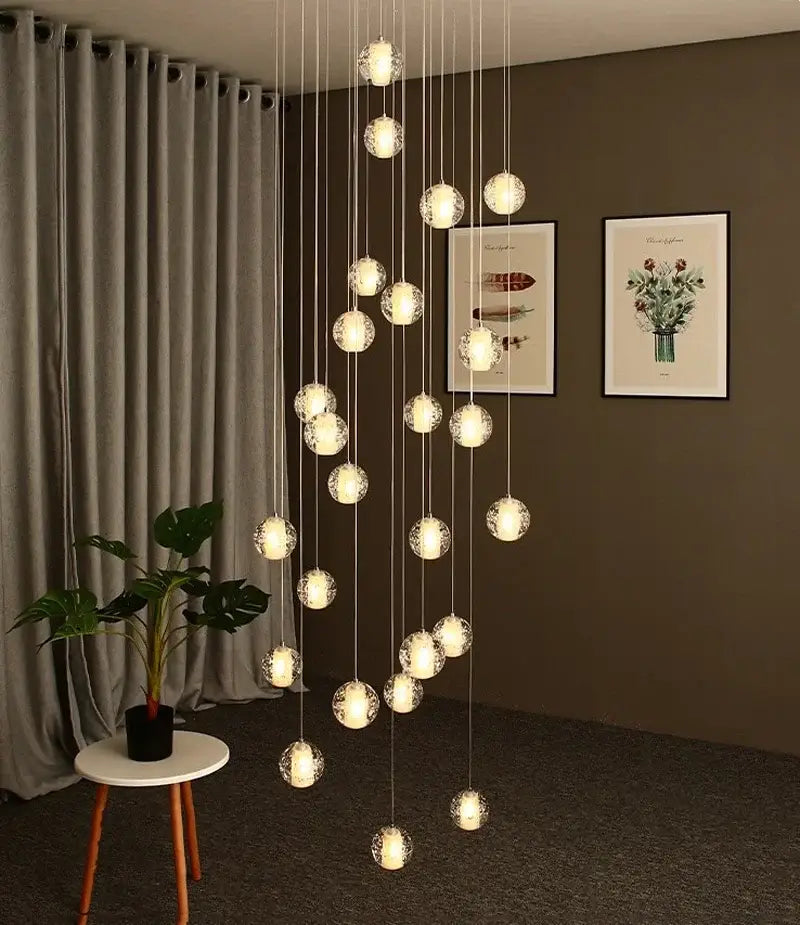 Modern crystal ball led chandelier – living room pendant light