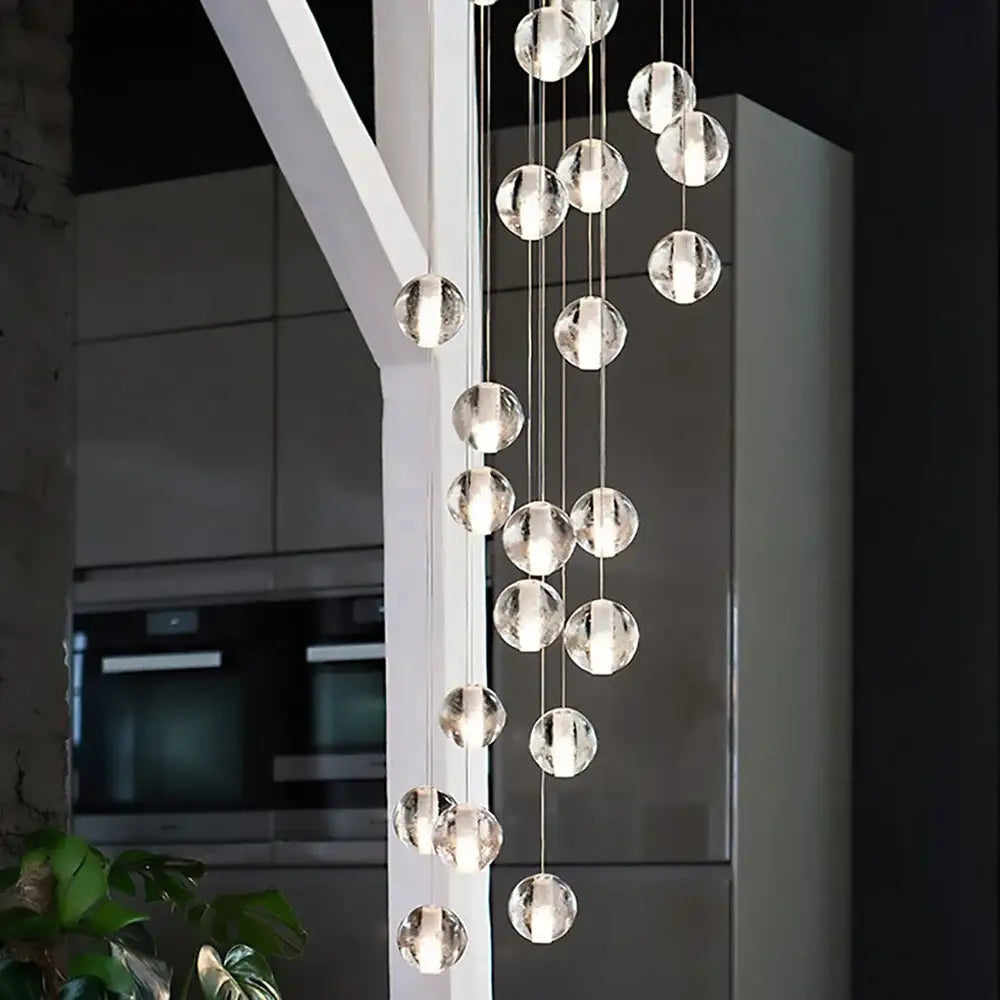 Modern crystal ball led chandelier – living room pendant light