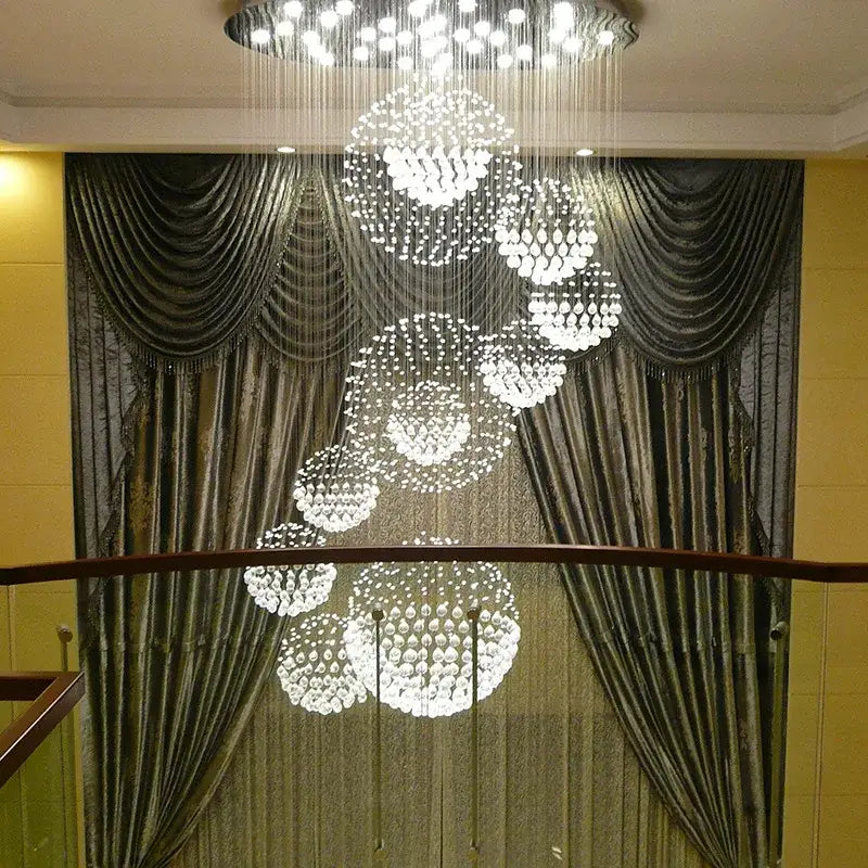 Modern crystal ball led chandelier living room pendant light