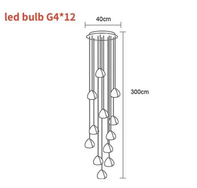 Modern crystal ball nordic led chandelier staircase pendant light