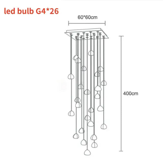 Modern crystal ball nordic led chandelier staircase pendant light