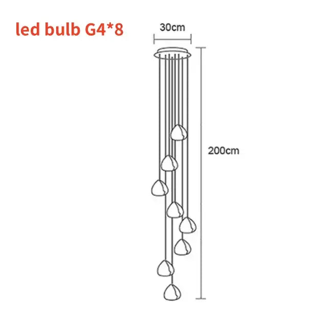 Modern crystal ball nordic led chandelier staircase pendant light