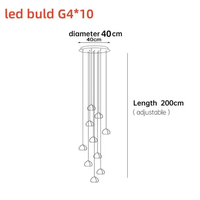 Modern crystal ball nordic led chandelier staircase pendant light