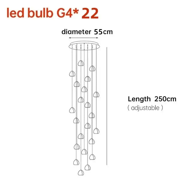 Modern crystal ball nordic led chandelier staircase pendant light