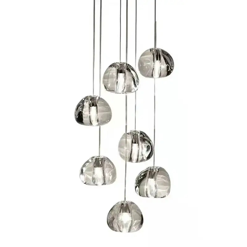 Modern crystal ball nordic led chandelier staircase pendant light