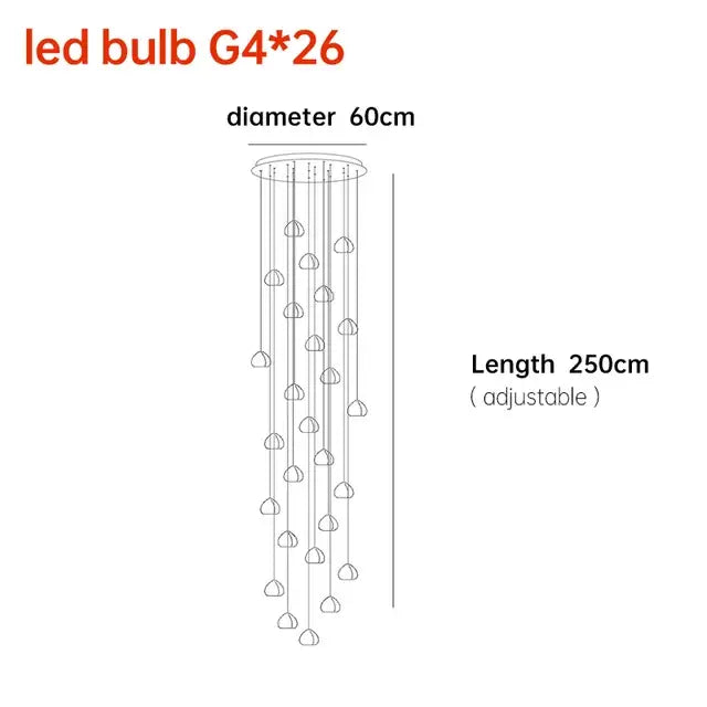 Modern crystal ball nordic led chandelier staircase pendant light