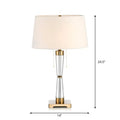 Modern crystal base table lamp with cream shade – bedroom light