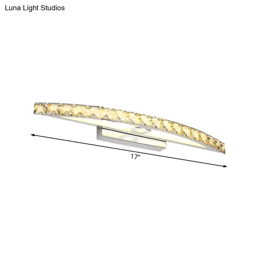Modern crystal bow bathroom sconce in clear & champagne led bulb