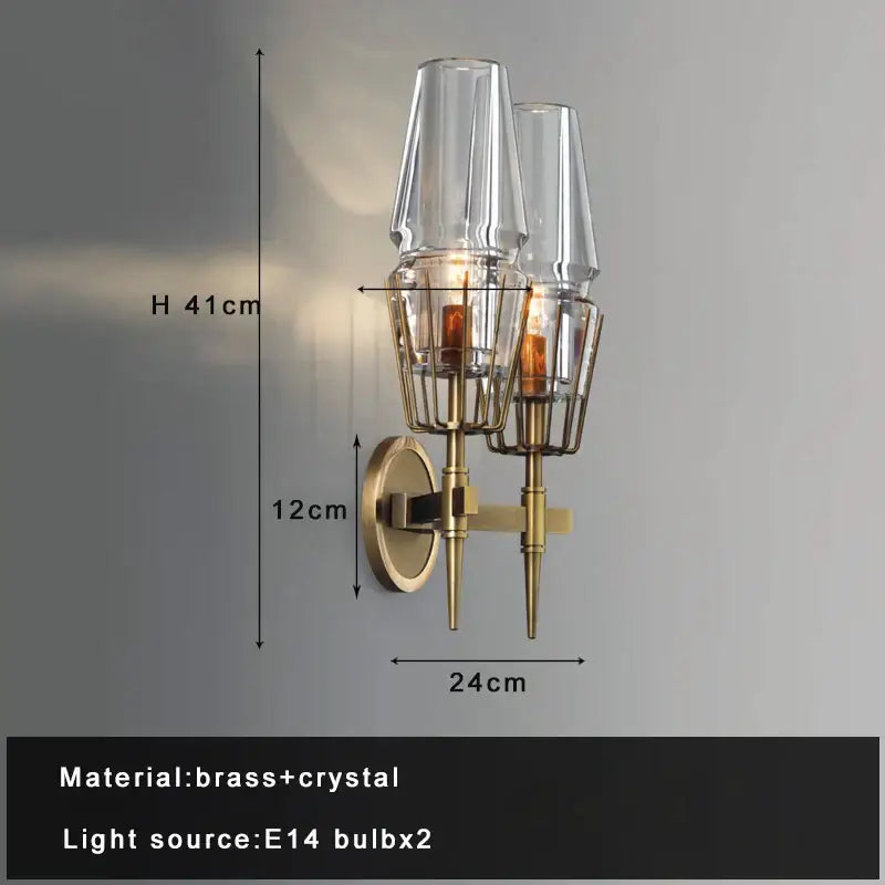 Modern crystal brass glass pendant light dining room chandelier