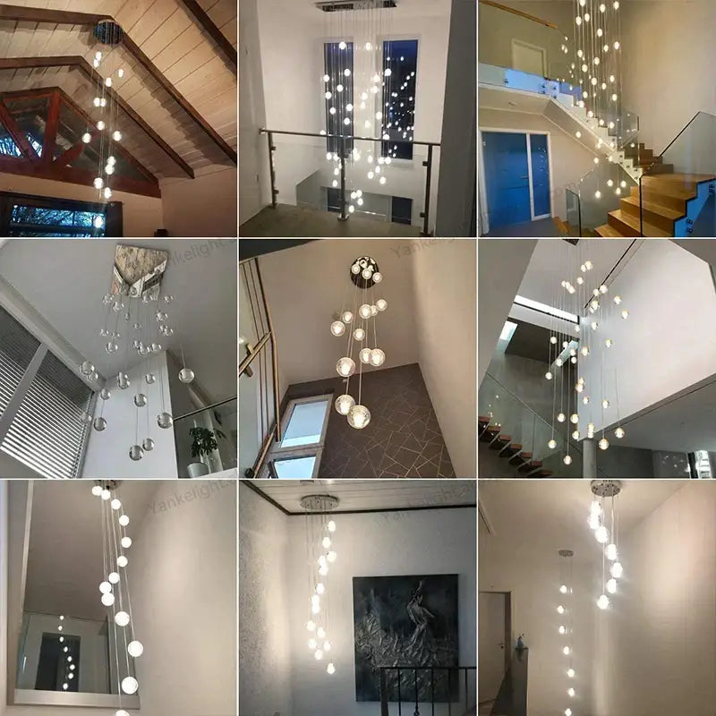Modern crystal bubble ball pendant light for dining room
