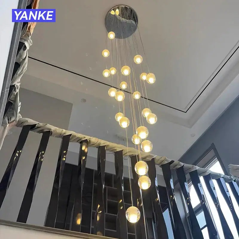 Modern crystal bubble ball pendant light for dining room