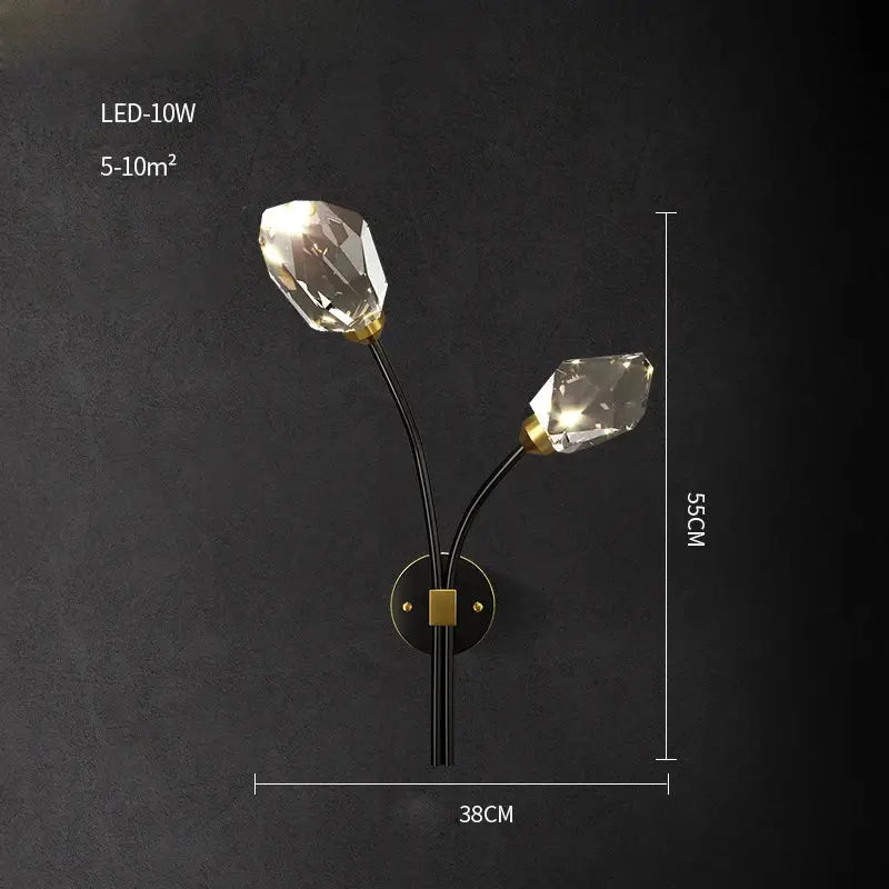 Modern crystal copper black led chandelier dining room pendant light