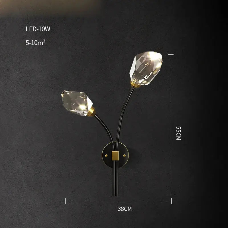 Modern crystal copper black led chandelier dining room pendant light
