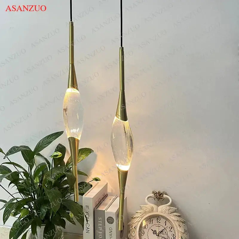 Modern crystal copper wall sconce dining room warm led light