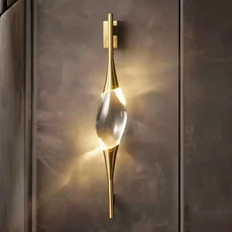 Modern crystal copper wall sconce dining room warm led light