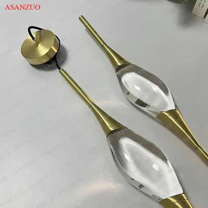 Modern crystal copper wall sconce dining room warm led light