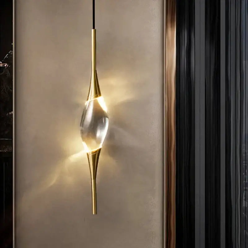 Modern crystal copper wall sconce dining room warm led light
