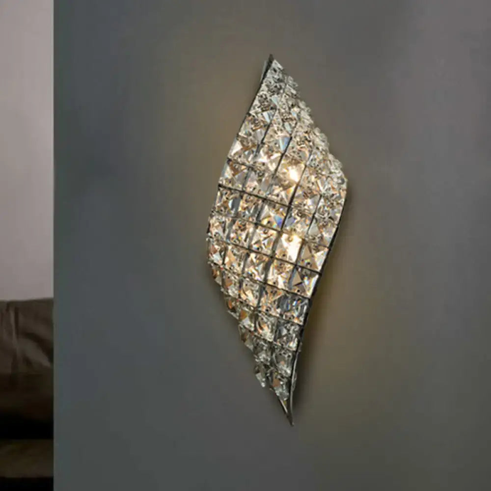 Modern crystal diamond wall mounted lamp bedroom silver sconce
