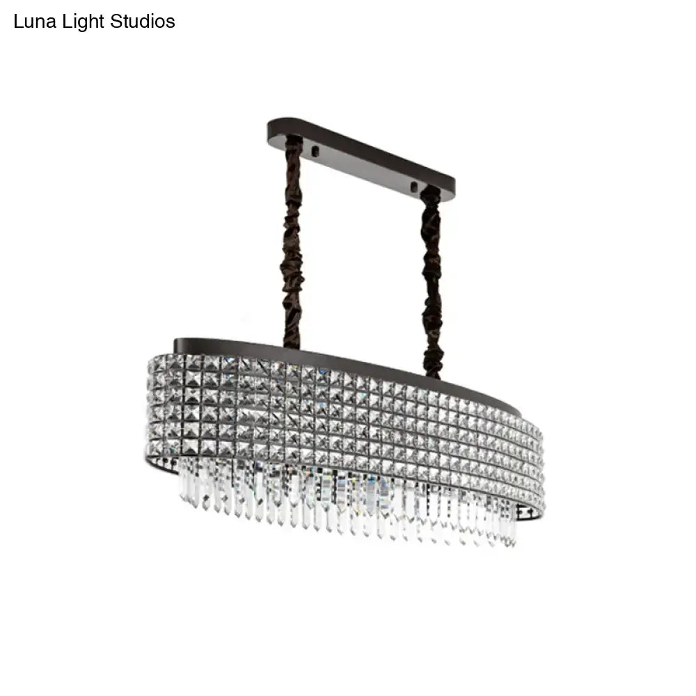 Modern crystal encrusted bronze pendulum light dining room 110v 120v