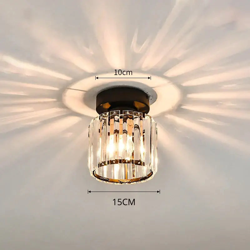 Modern crystal glass nordic led chandelier gold & black dining room