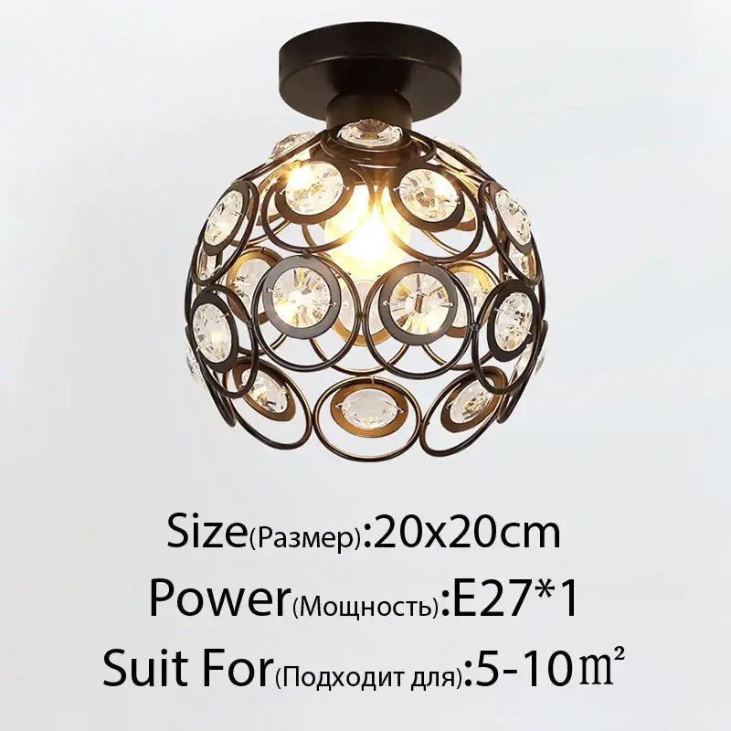 Modern crystal glass nordic led chandelier gold & black dining room