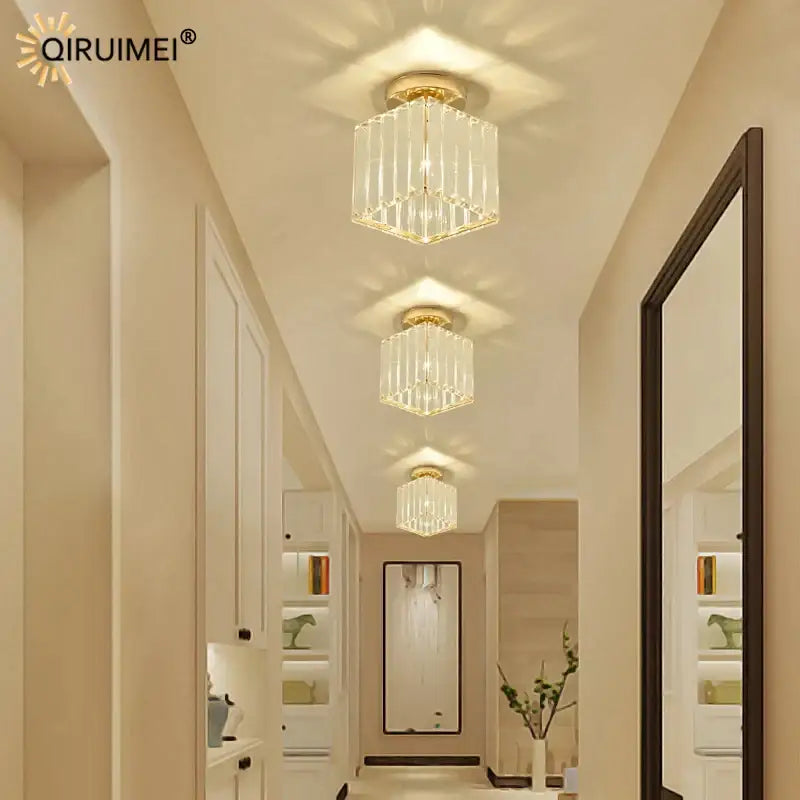 Modern crystal glass nordic led chandelier gold & black dining room