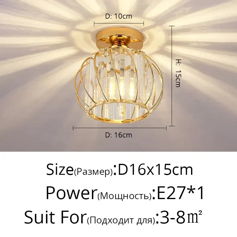 Modern crystal glass nordic led chandelier gold & black dining room