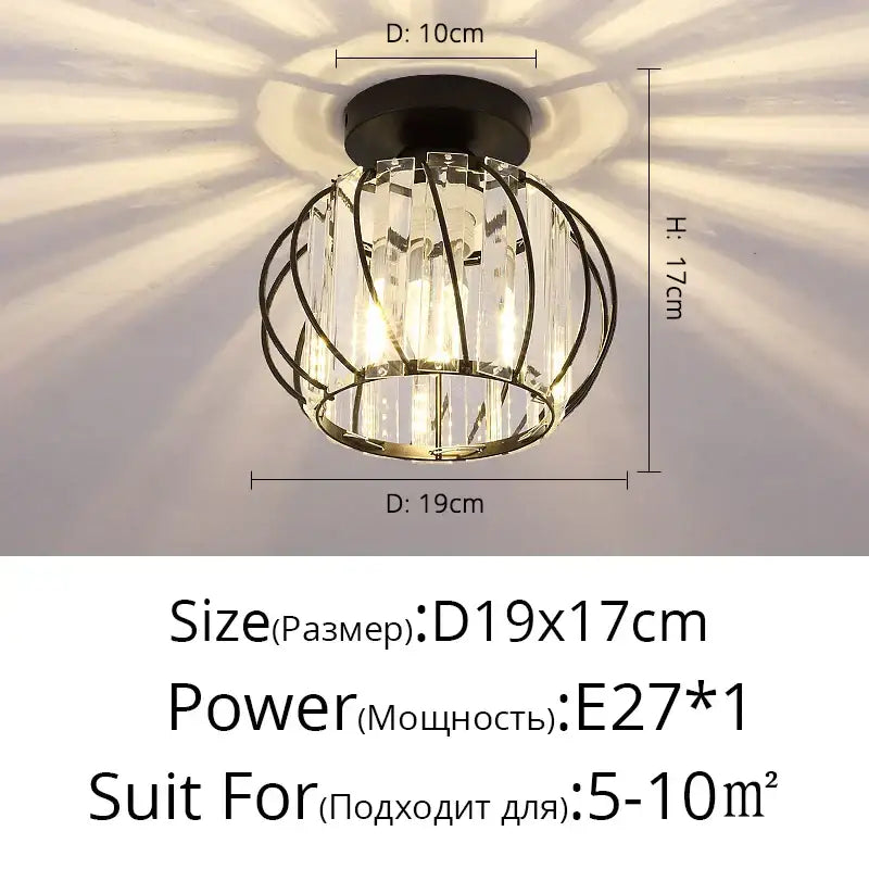 Modern crystal glass nordic led chandelier gold & black dining room