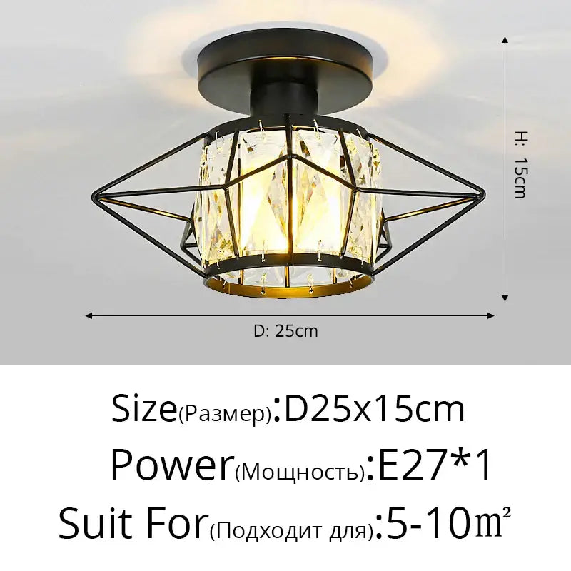 Modern crystal glass nordic led chandelier gold & black dining room