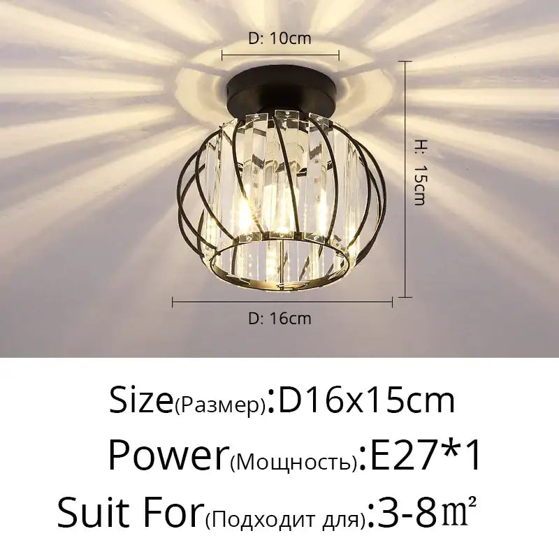 Modern crystal glass nordic led chandelier gold & black dining room