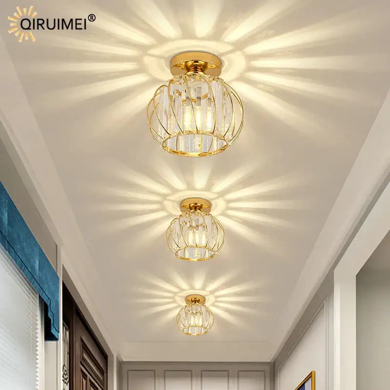 Modern crystal glass nordic led chandelier gold & black dining room