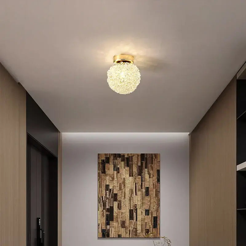 Modern crystal gold ceiling light 2 pack bedroom spherical globe